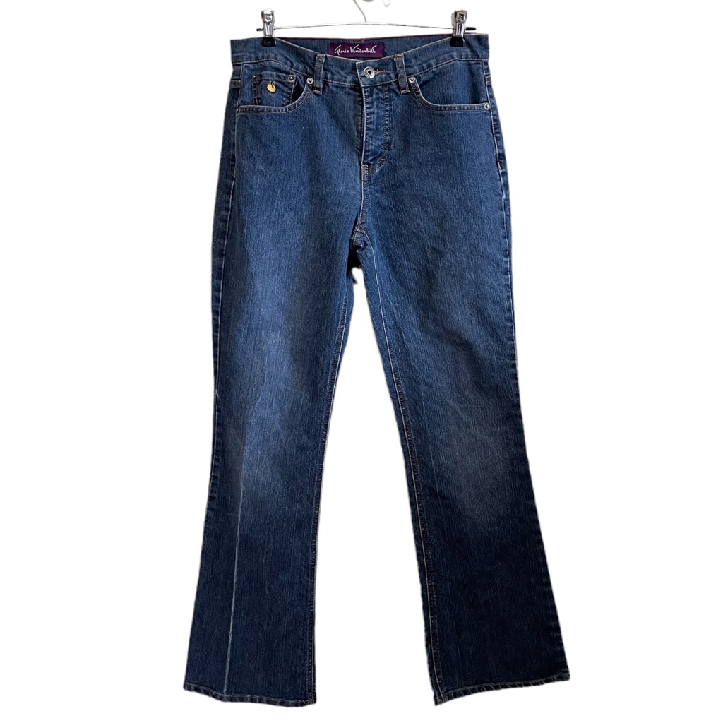 Gloria Vanderbilt Bootcut Stretch Jeans Stitched Swan Icondistressed Denim